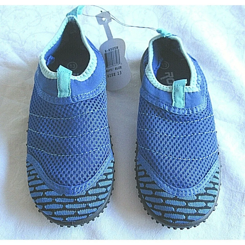 2 Pair Kids Rockin R-K502N Red & Royal Blue Neoprene Water Shoes Size 13 Youth